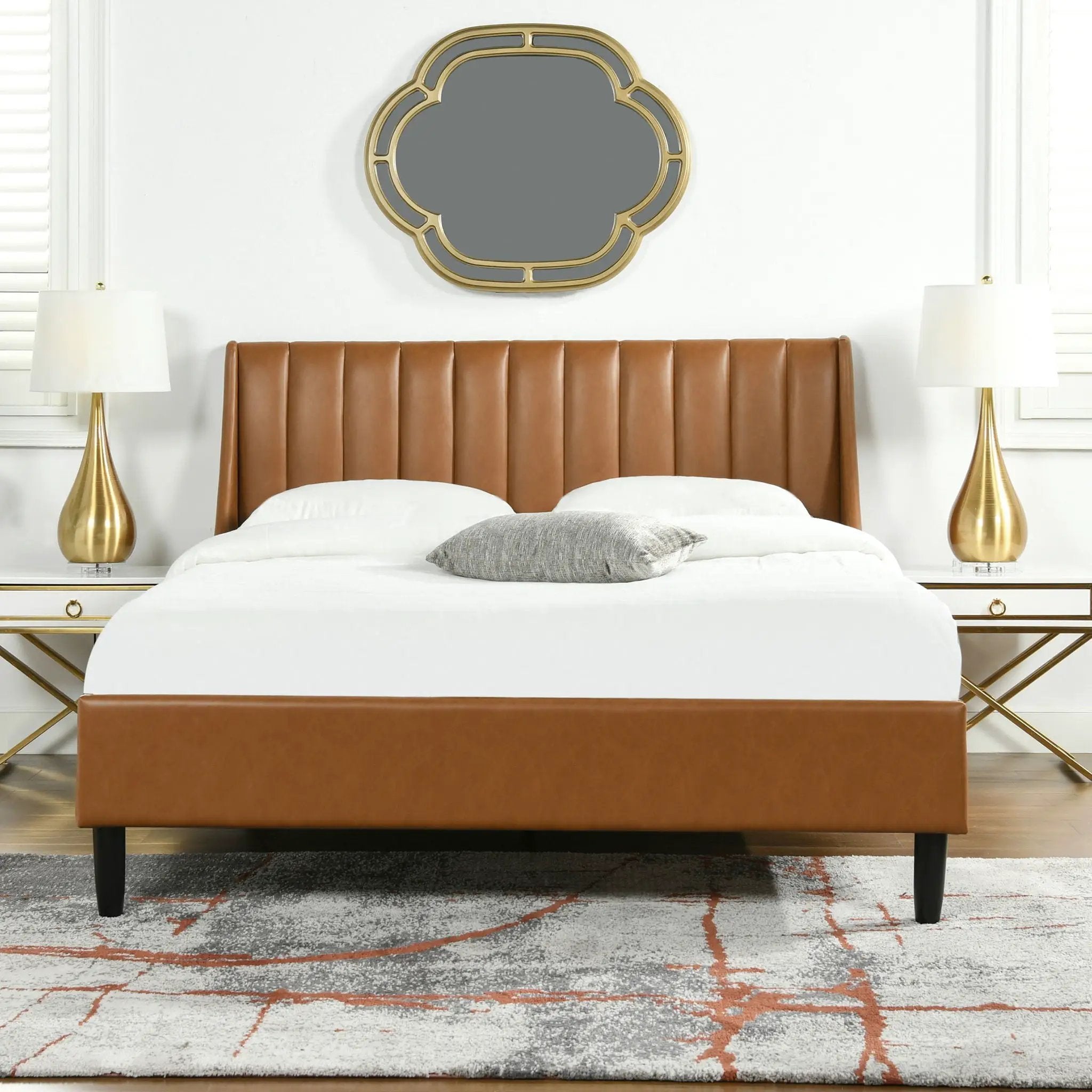 Aspen - Vertical Tufted Modern Headboard Platform Bed Set by HouseOfZazla