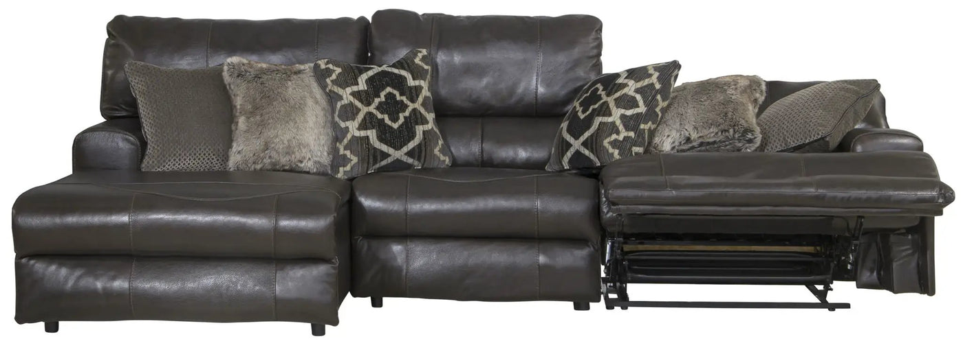 Como - 3 Piece Italian Leather Match Reclining Sectional by Unique Piece Furniture