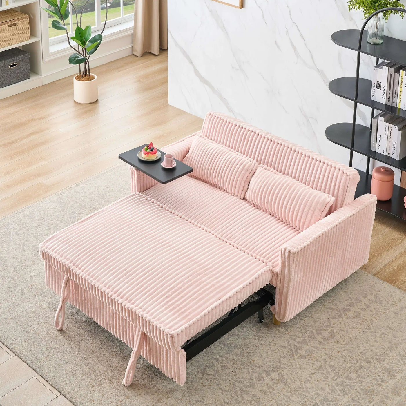 Pull Out Sofa With Movable Tabletop And USB Ports by HouseOfZazla
