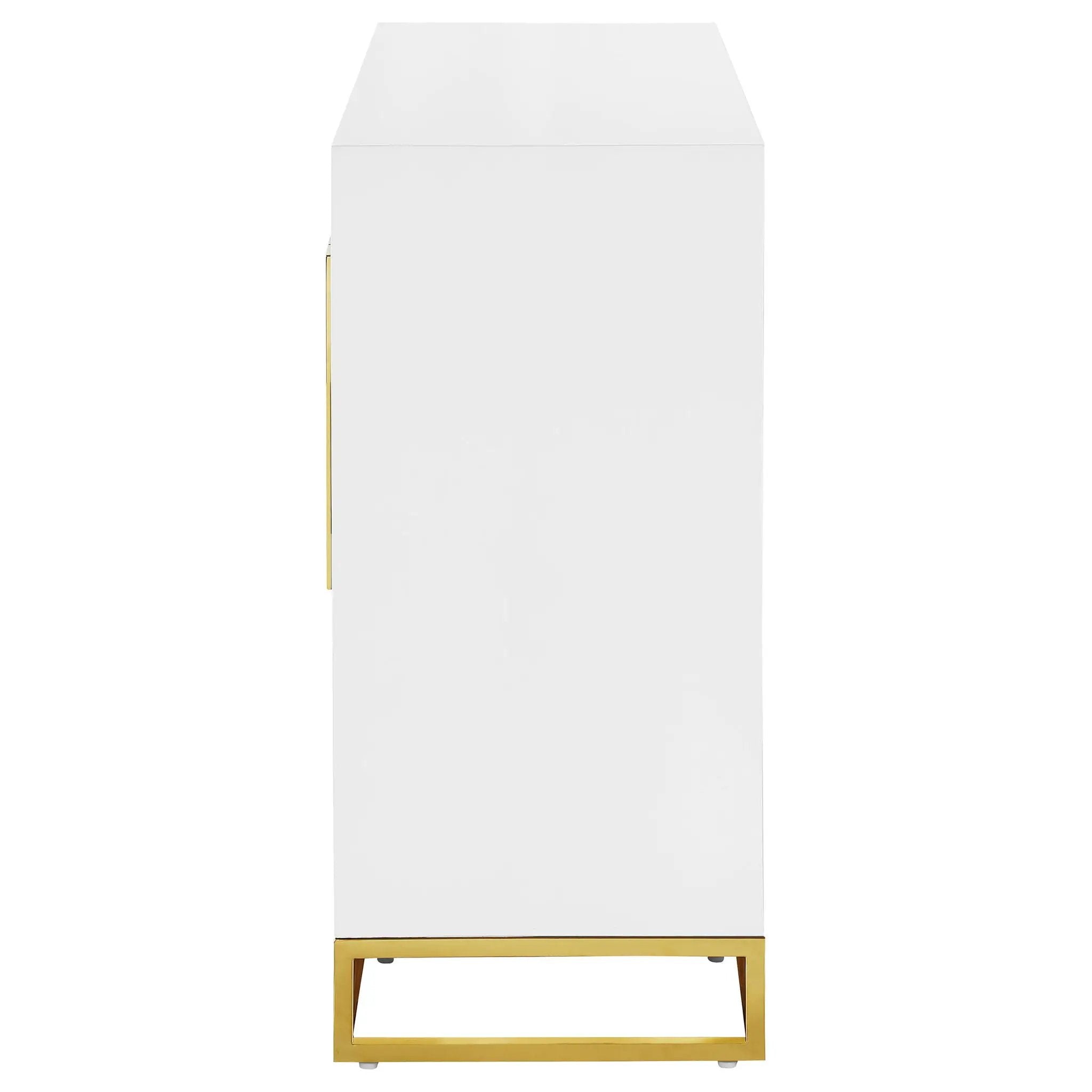 Elsa 2-door Wood Storage Accent Cabinet White and Gold by Unique Piece Furniture