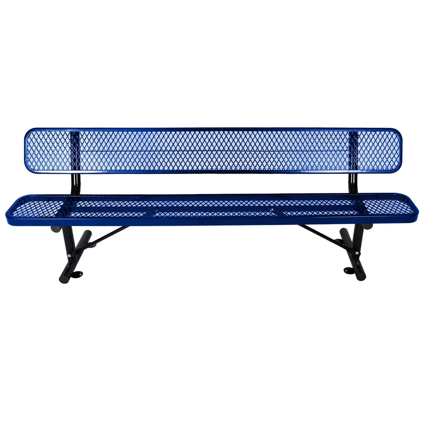 6' Outdoor Steel Bench With Backrest by HouseOfZazla