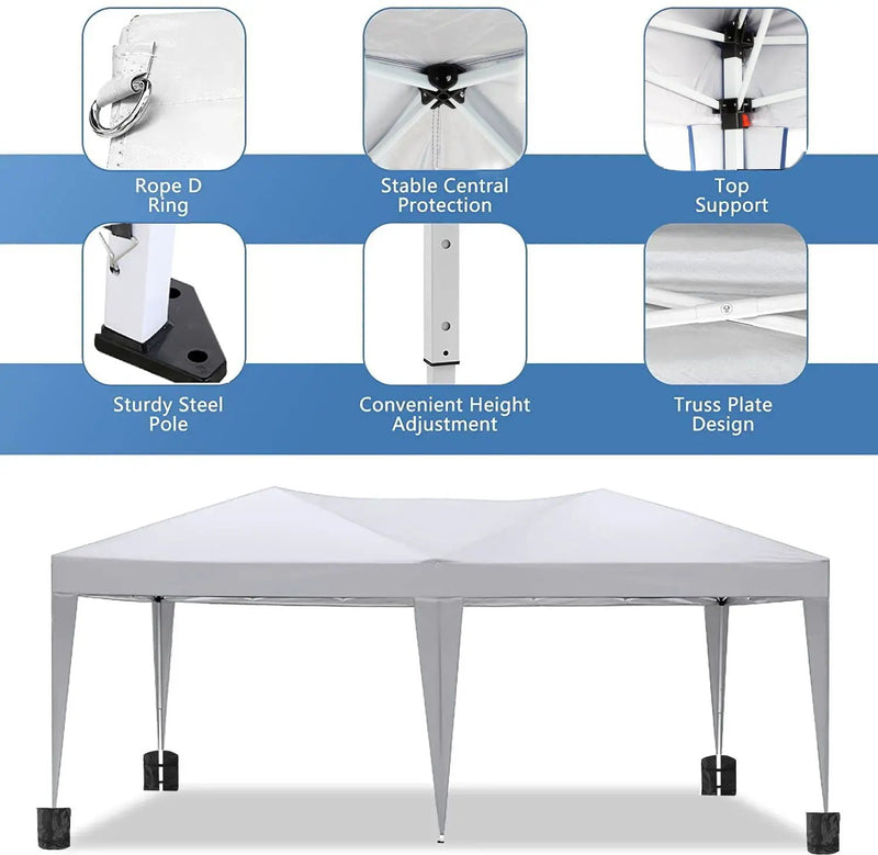 10'x20' EZ Pop Up Canopy Outdoor Portable Party Folding Tent with 6 Removable Sidewalls by HouseOfZazla