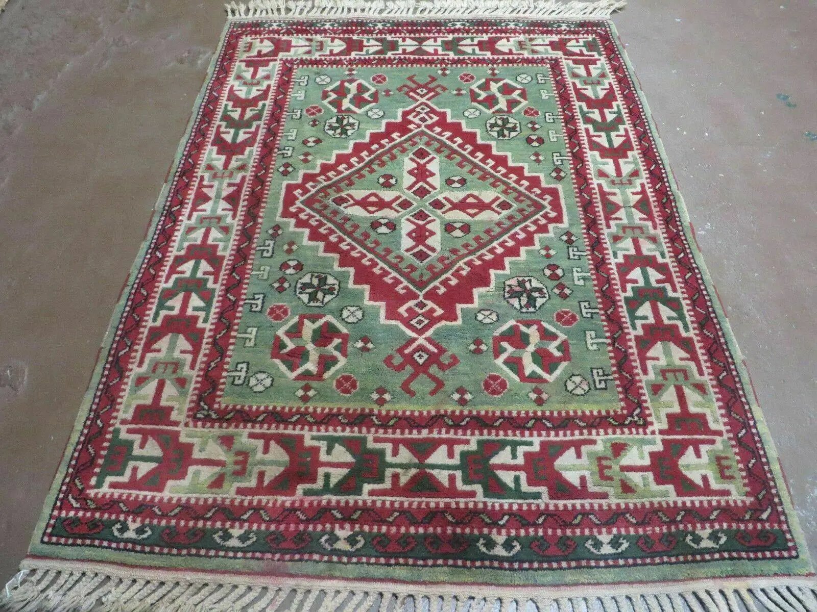 4' X 6' Vintage Handmade Turkish Kazak Design Wool Rug Carpet Nice by Jewel Rugs