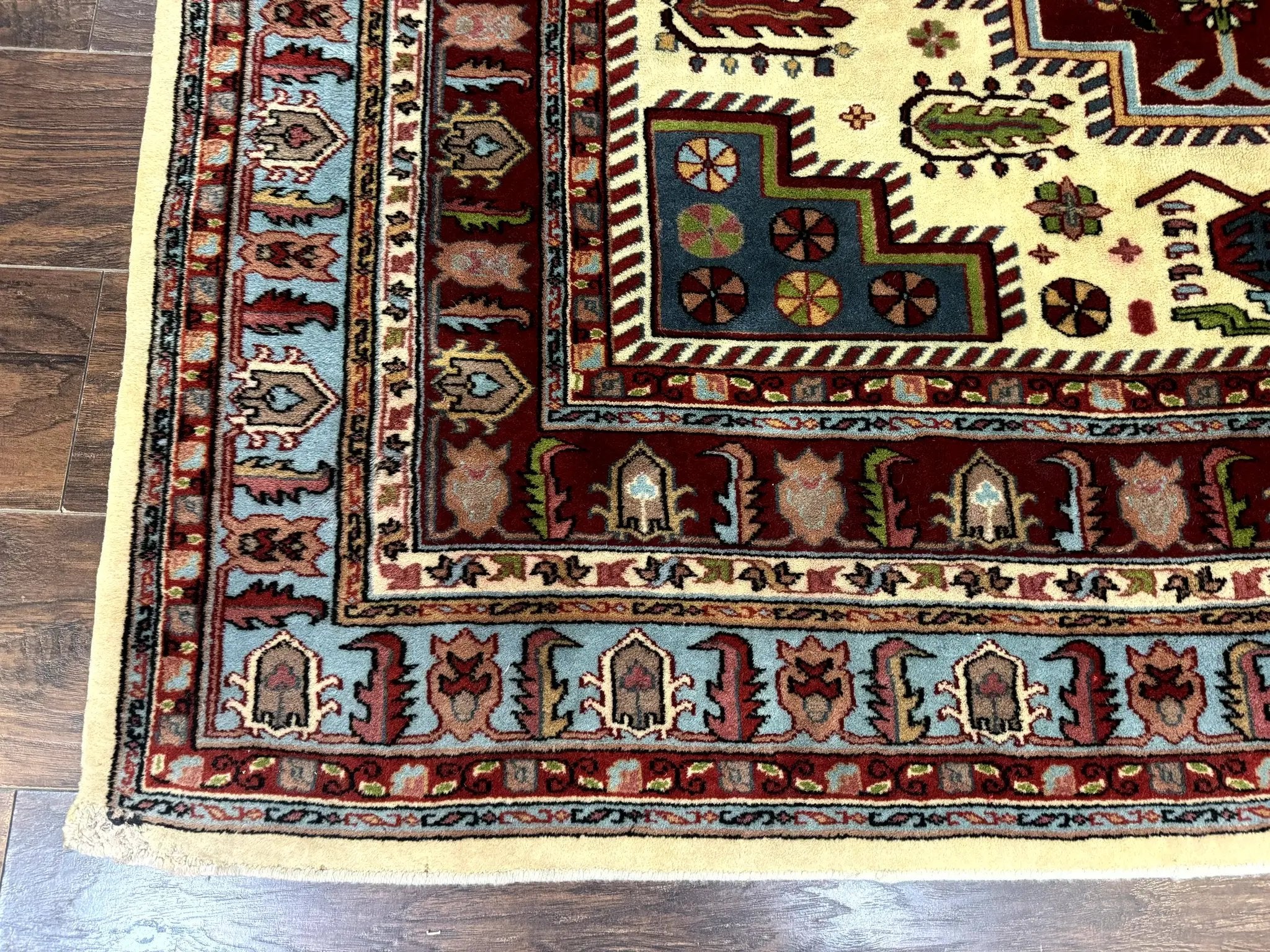 Turkish Kazak Rug 6x9, Geometric Medallions by Jewel Rugs