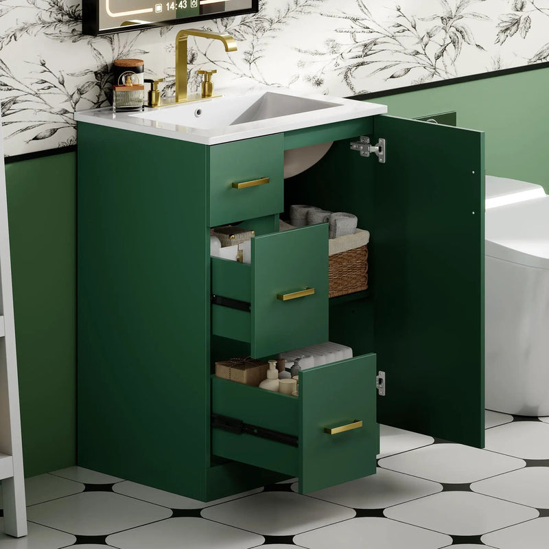 Bathroom Vanity With Under Mount Sink, 2 Drawers And Soft Closing Door by Unique Piece Furniture