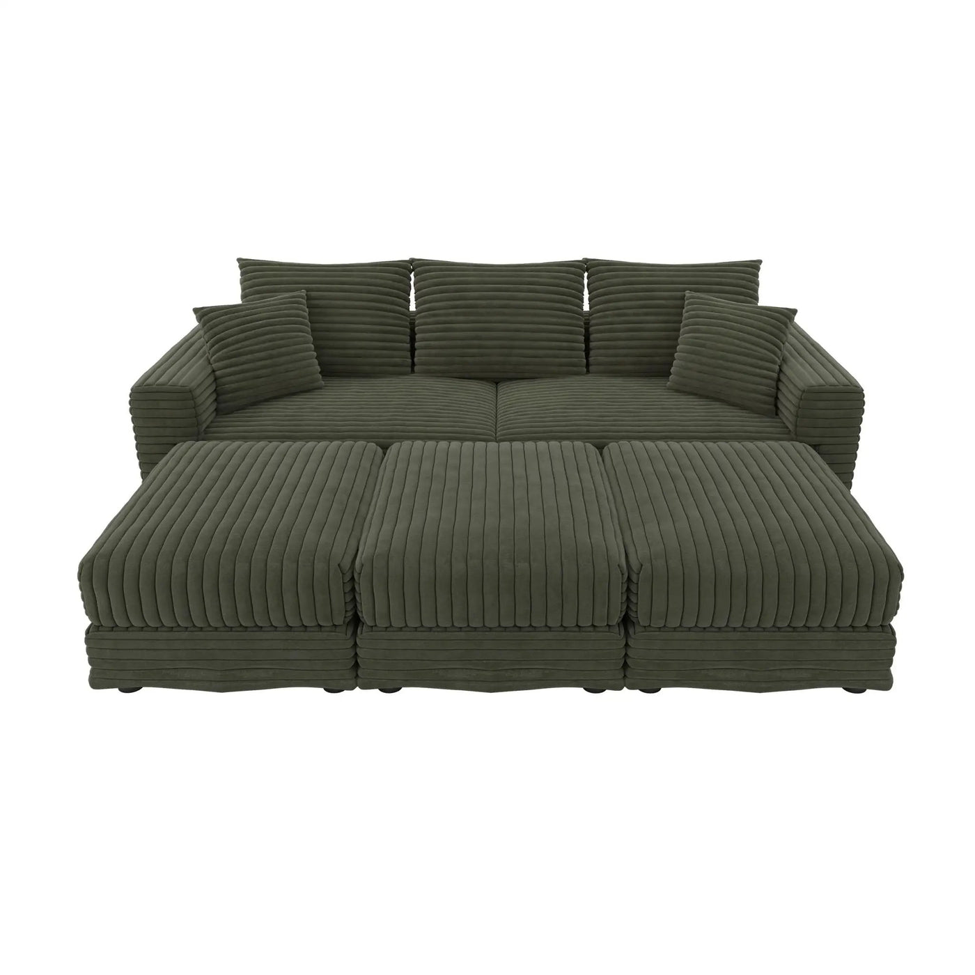 Convertible Deep Seat Sofa With Soft Pillows And Ottomans by HouseOfZazla