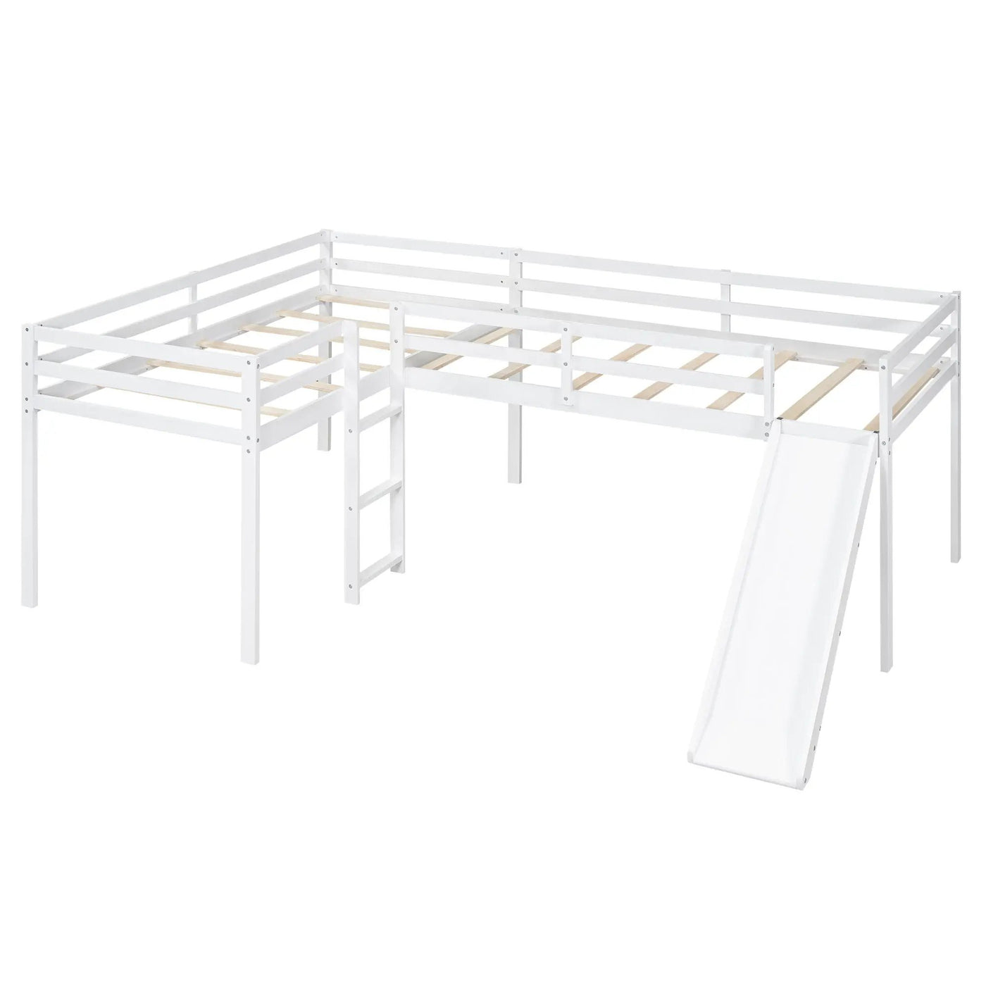 L Shaped Loft Bed With Ladder And Slide by HouseOfZazla