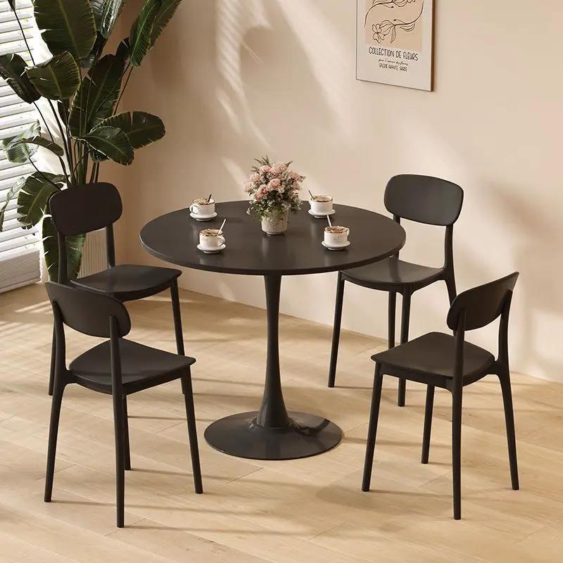 Modern Round Dining Table - Black ∅31.5'' by HouseOfZazla