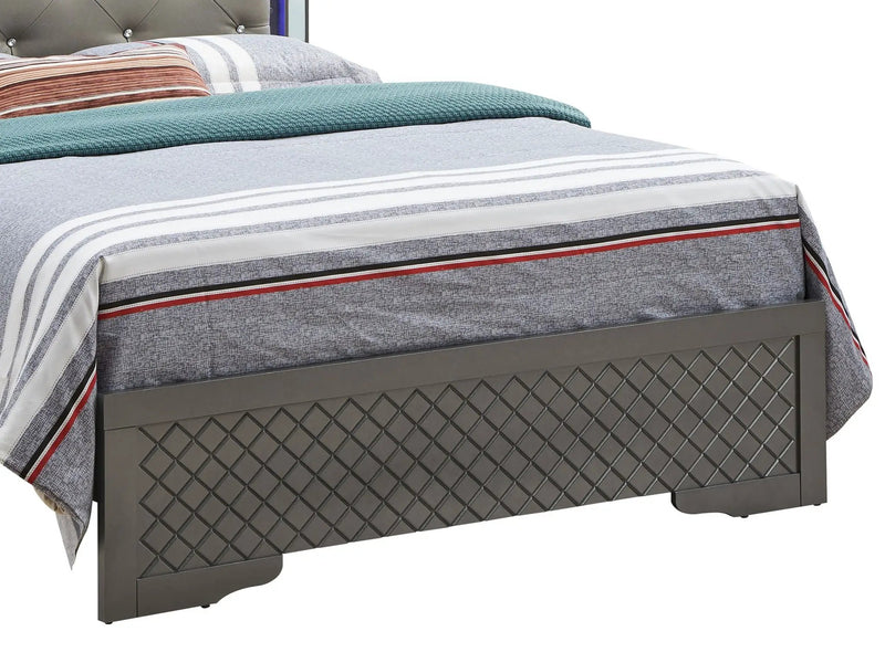 Bed With LED Light Accents Headboard by Unique Piece Furniture