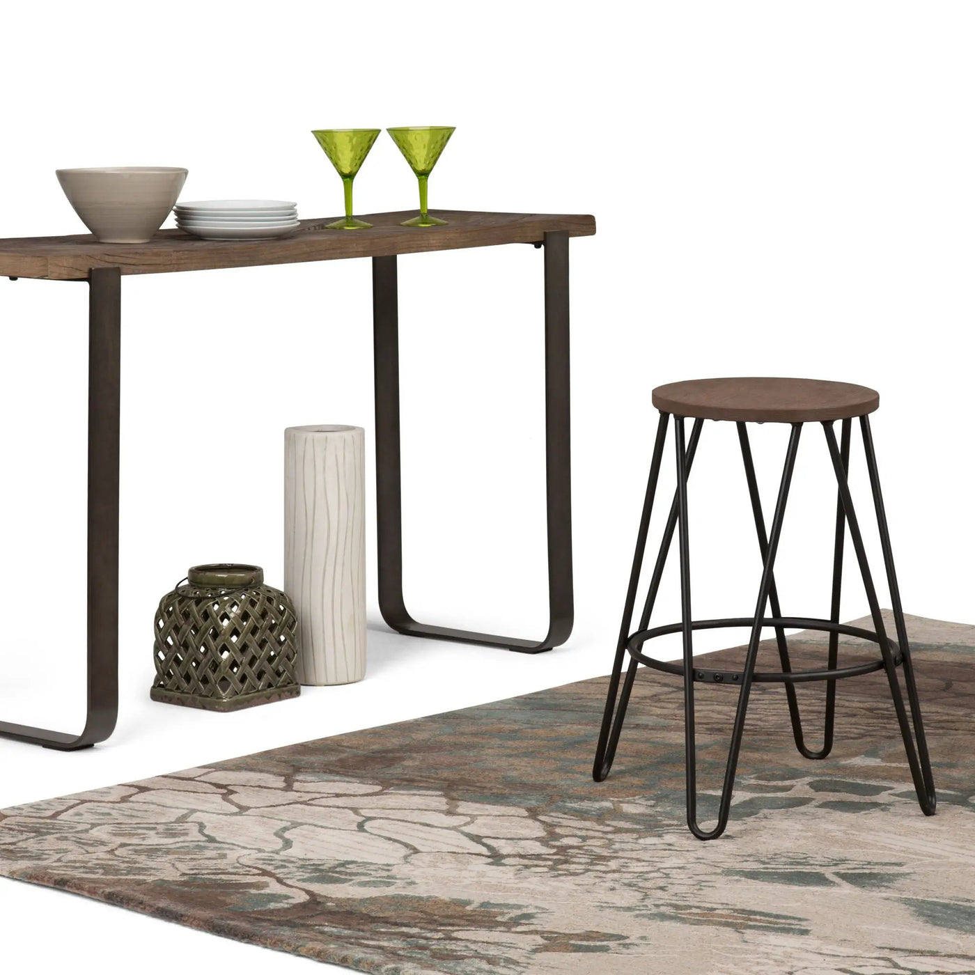 Simeon - Multifunctional Metal Stool With Wood Seat by HouseOfZazla