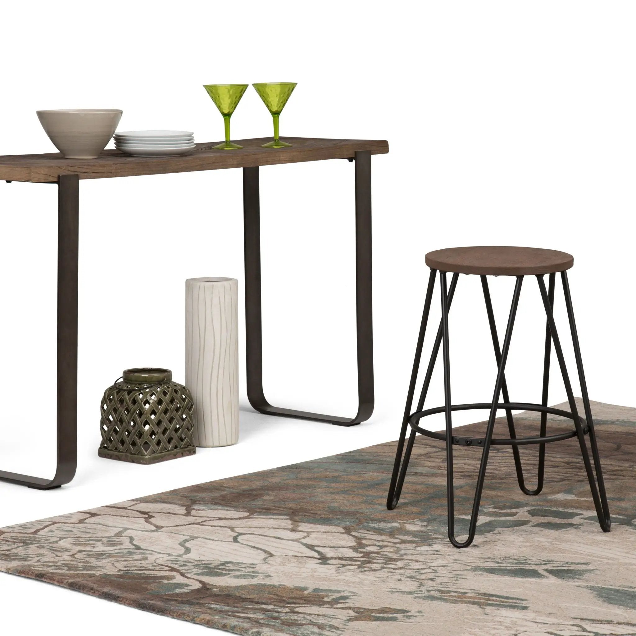 Simeon - Multifunctional Metal Stool With Wood Seat by HouseOfZazla