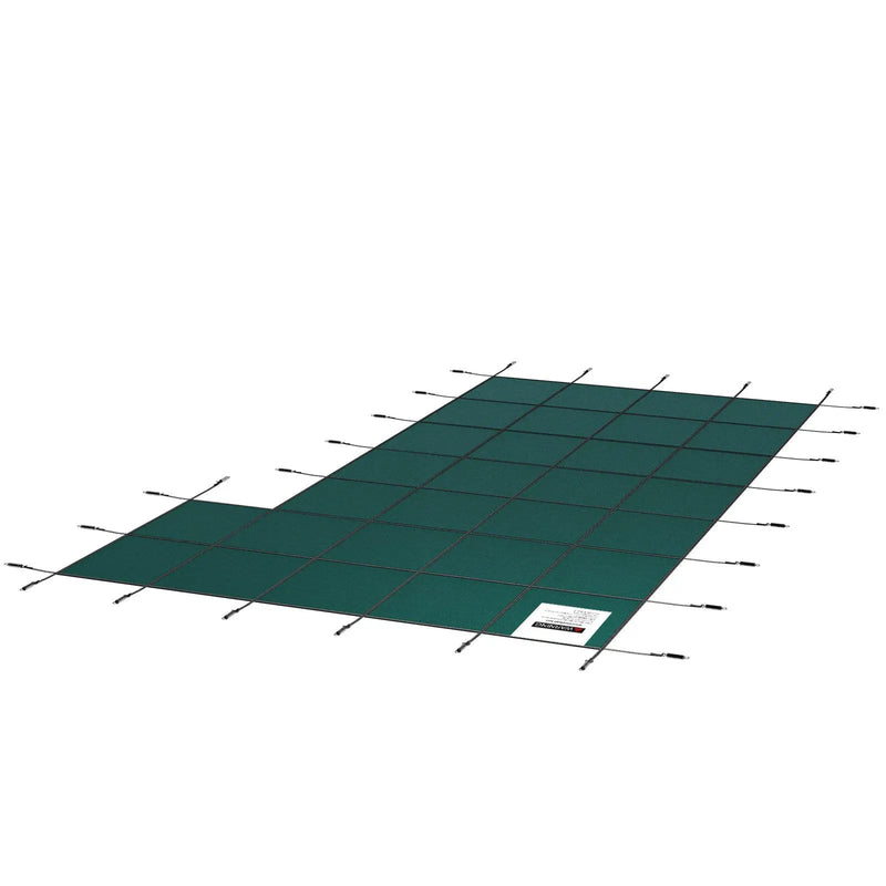 Inground Pool Safety Cover, 22 ft x 42 ft Rectangular Winter Pool Cover with Right Step by HouseOfZazla