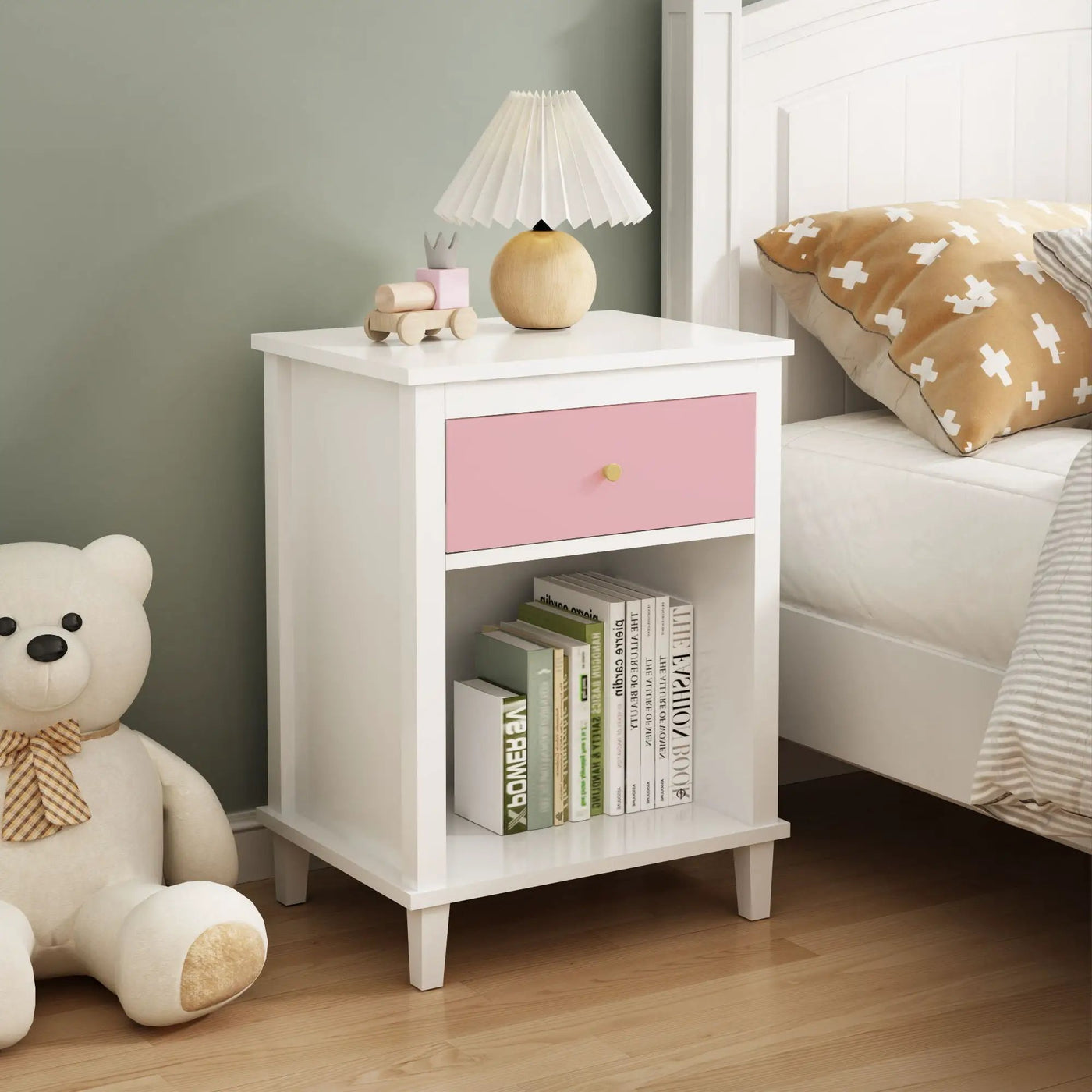 Nightstand With 1 Drawer 1 Shelf by HouseOfZazla