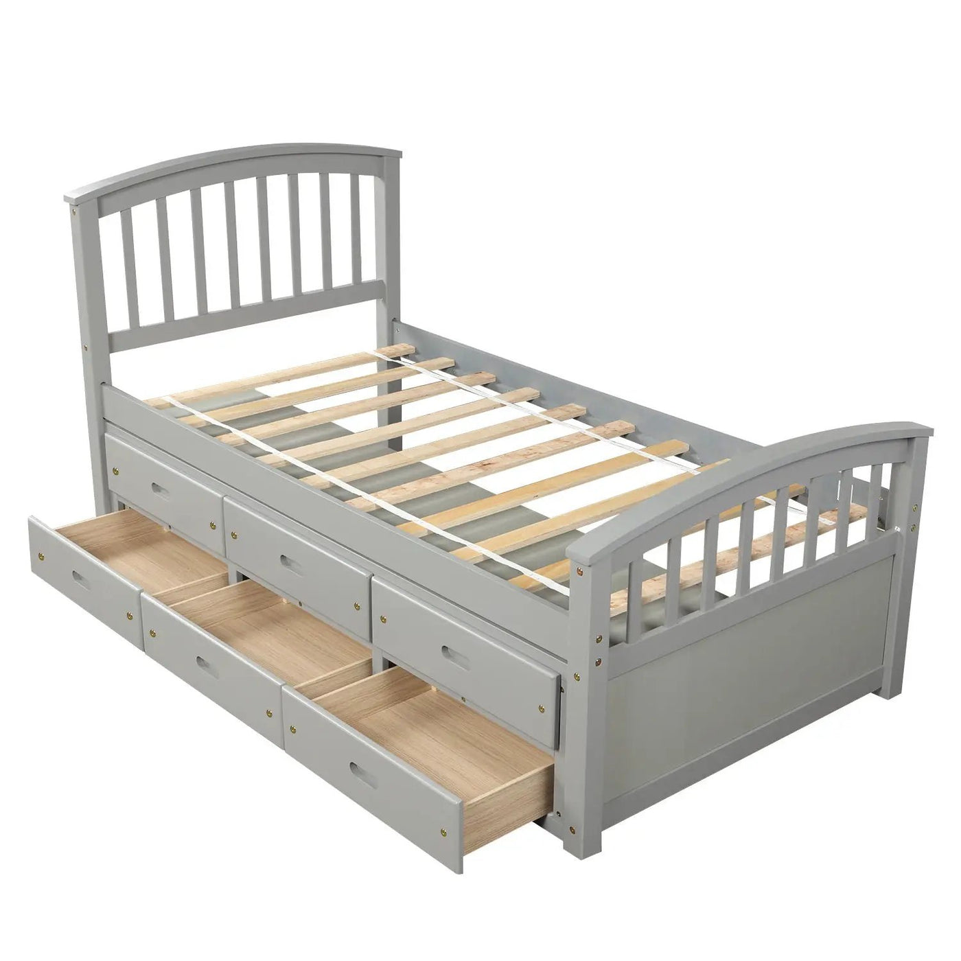 Platform Storage Bed Solid Wood Bed With 6 Drawers by HouseOfZazla