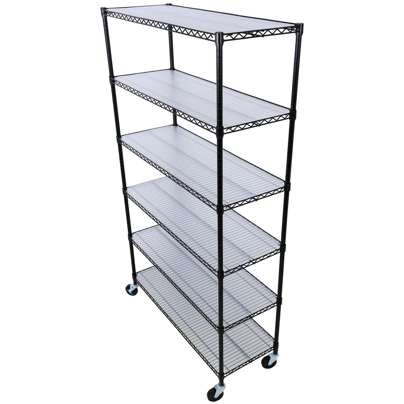 6 Tier 6000Lbs Capacity Nsf Metal Shelf Wire Shelving Unit, Heavy Duty Adjustable Storage Rack With Wheels & Shelf Liners For Commercial Grade Utility Steel Storage Rack by HouseOfZazla