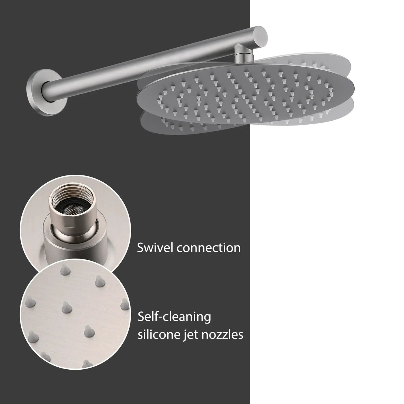 Wall Mounted Shower Set With High Pressure 10" Rain Shower Head And 5 Function Handheld Shower Head by HouseOfZazla