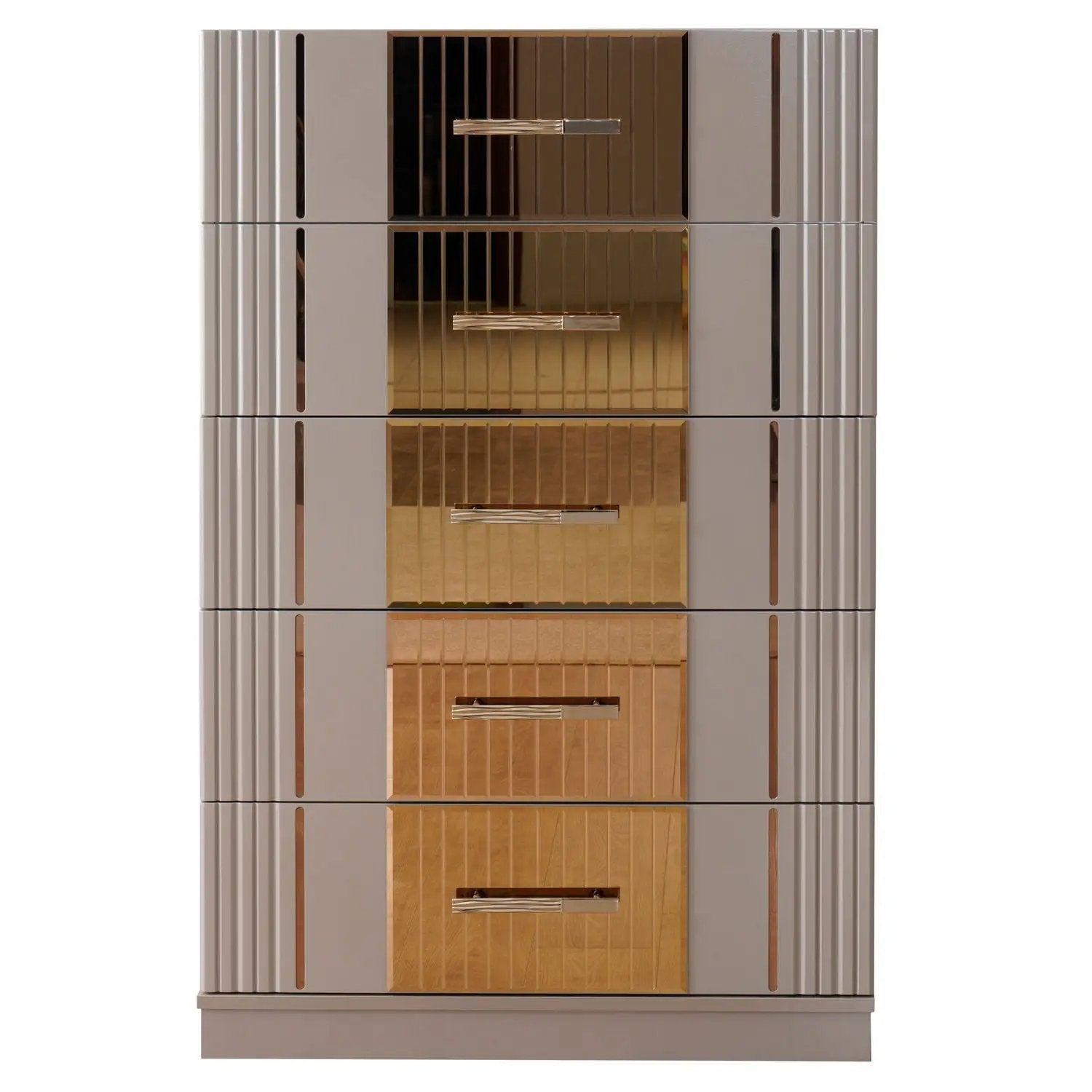 Lorenzo - 5 Drawer Chest - Gray by HouseOfZazla