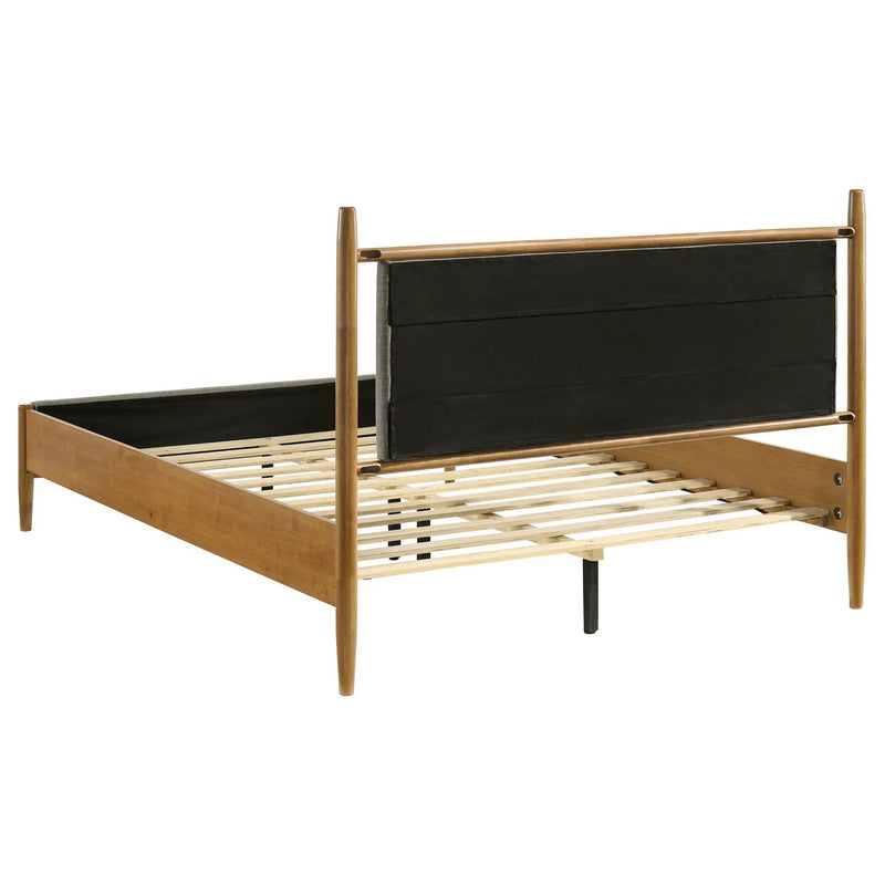 Mason 46-inch Queen Panel Platform Bed Grey and Light Brown by Unique Piece Furniture