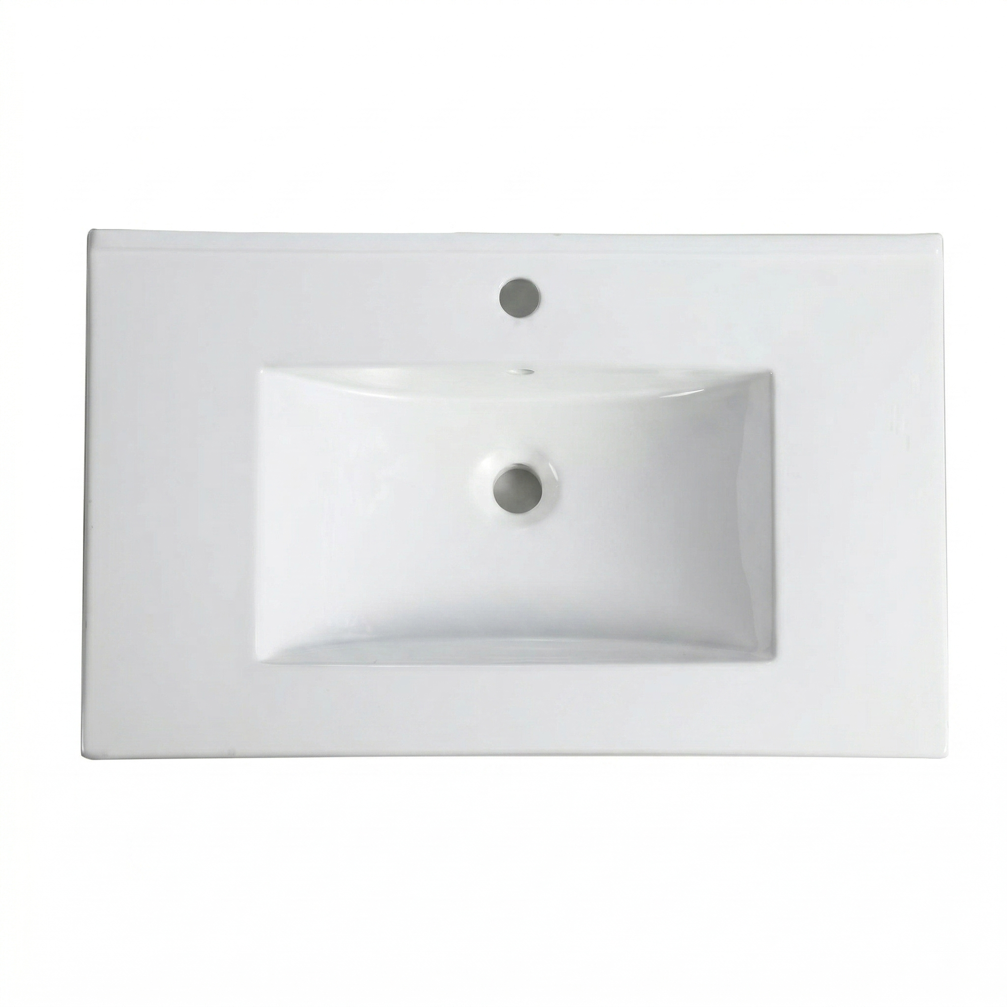 30Inch x 18.5Inch Ceramic Bathroom Vanity Sink Top with Single Hole by HouseOfZazla