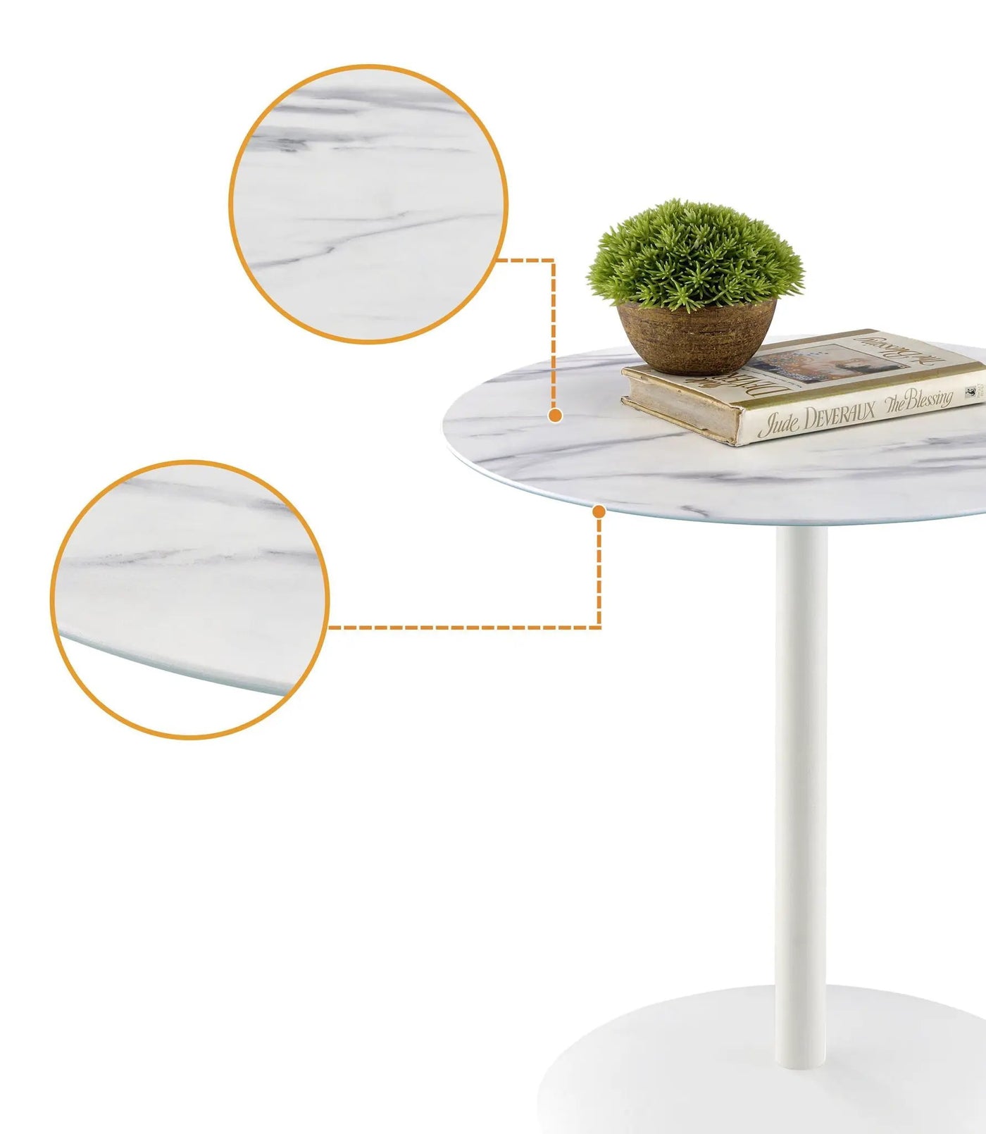 Circa - 17.5" End Table With Marble Textured Top by HouseOfZazla