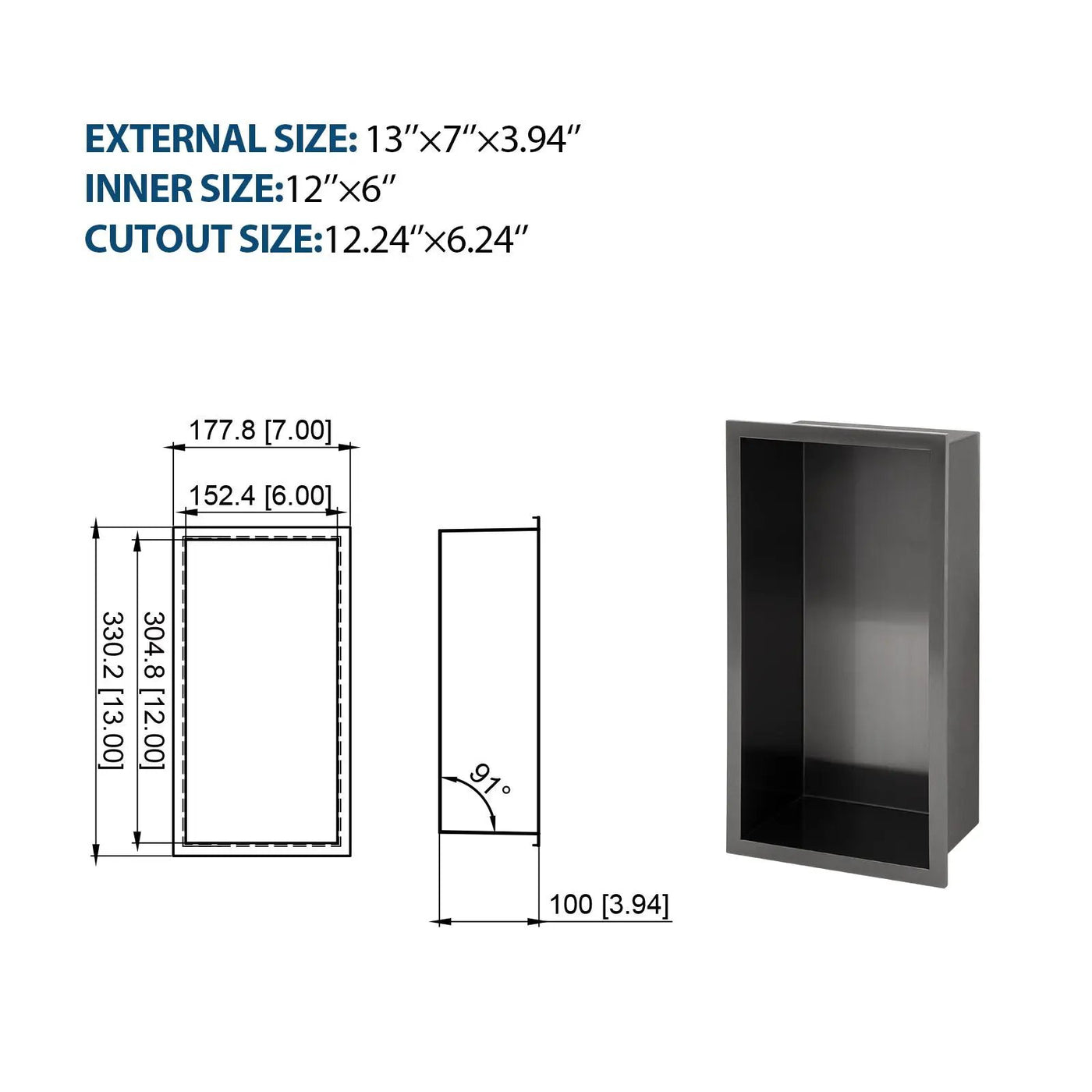 Stainless Steel Shower Niche With Seamless Design For Bathroom Storage by HouseOfZazla