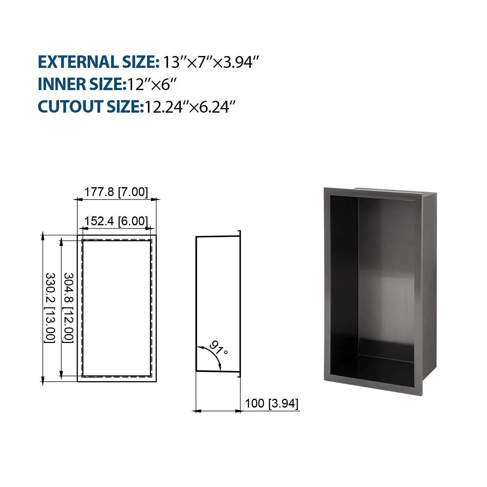 Stainless Steel Shower Niche With Seamless Design For Bathroom Storage by HouseOfZazla