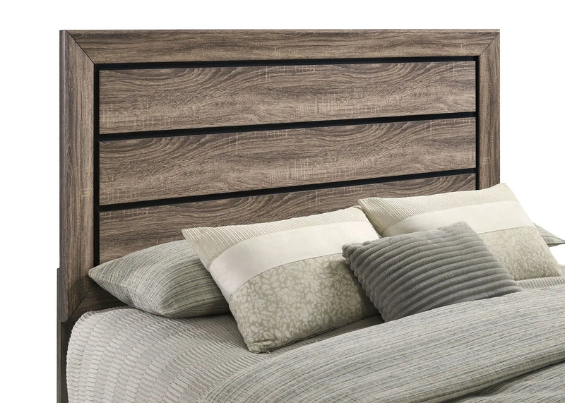 Kauffman Wood Eastern King Panel Bed Washed Taupe by Unique Piece Furniture