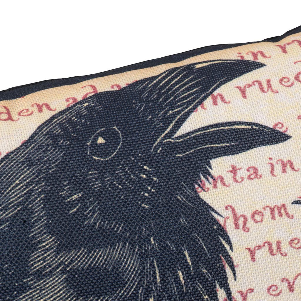 Crow Happy Halloween Pillow - Beige / Black, photo 2 of 5