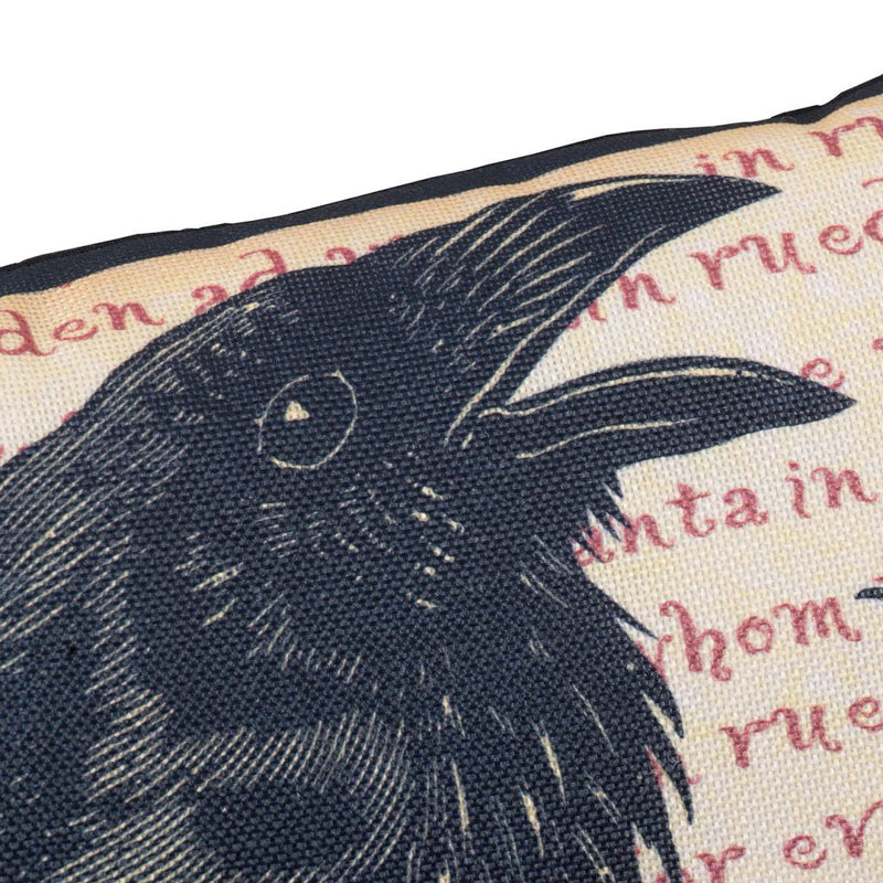 Crow Happy Halloween Pillow - Beige / Black, photo 2 of 5
