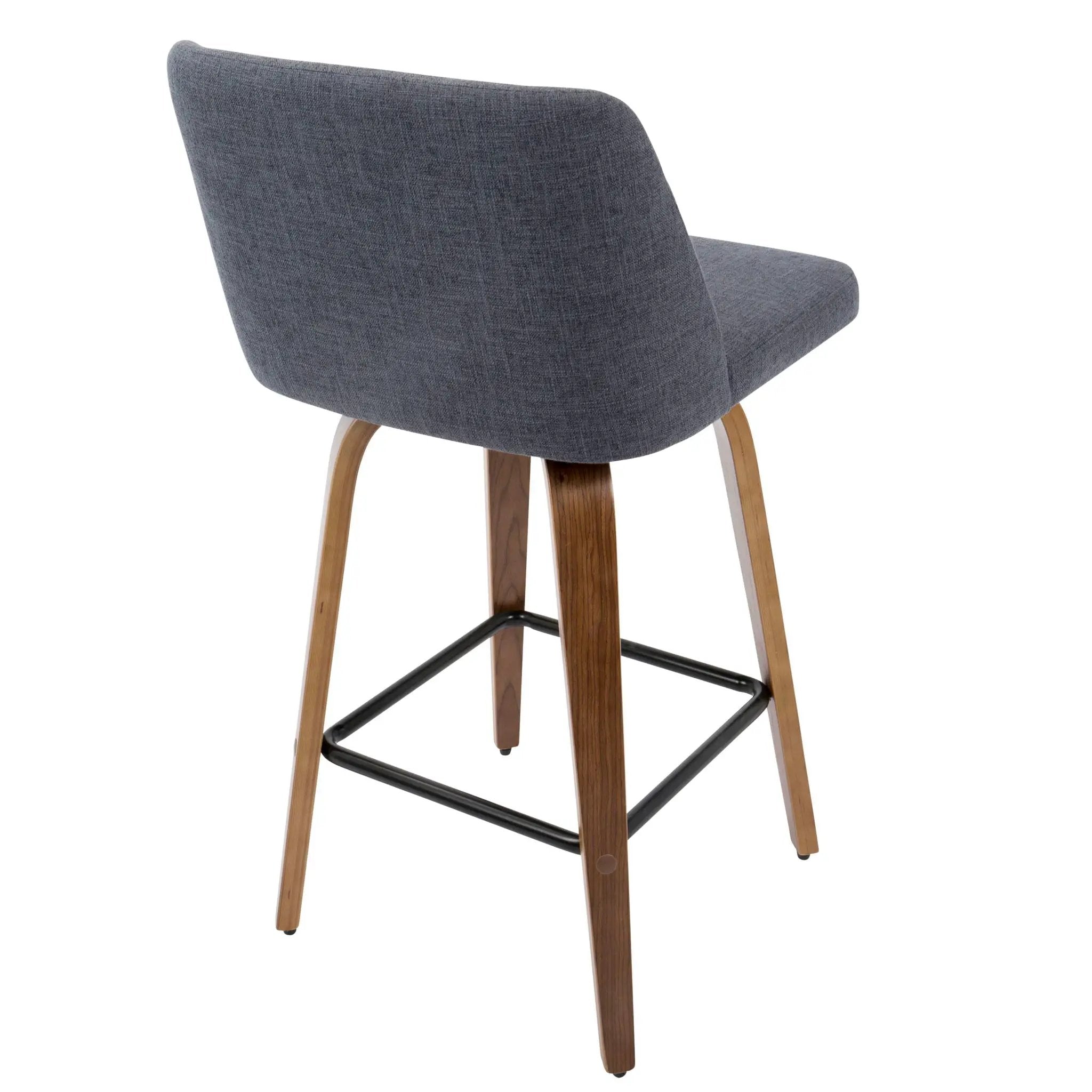 Toriano - Mid Century Modern Fixed Height Counter Stool & Square Footrest (Set of 2) by Unique Piece Furniture