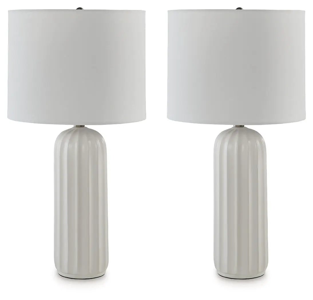 Clarkland - Ceramic Table Lamp (Set of 2) - White by Unique Piece Furniture