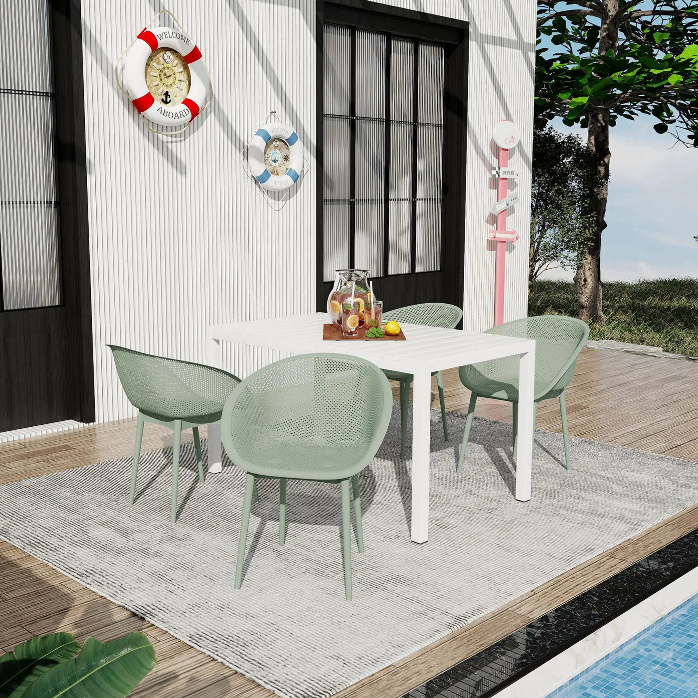 4 Pack Lounge Chair Set With Long Table by HouseOfZazla