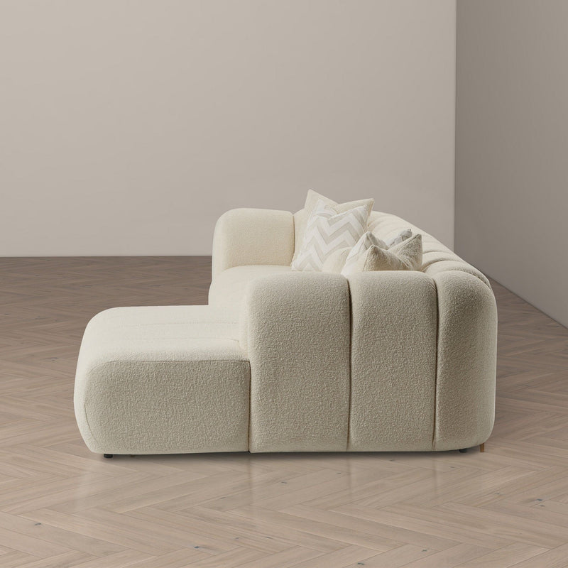 Beatrice - Modern Tufted Right Sectional Sofa - Ivory by HouseOfZazla