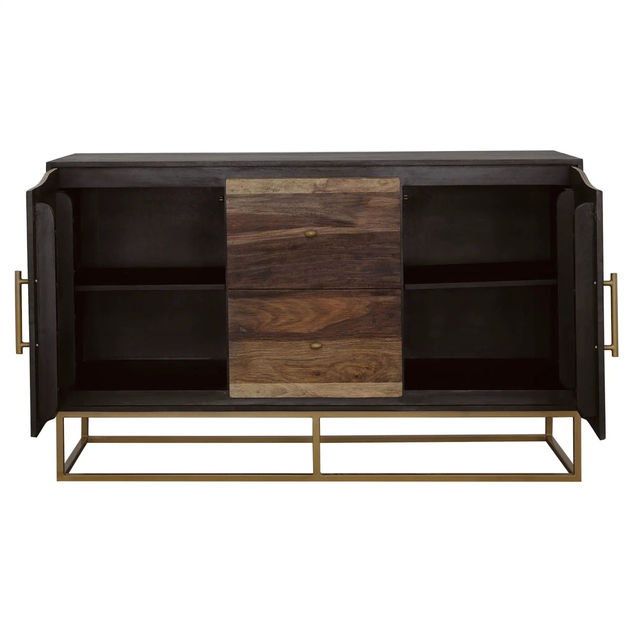 Zara 2-door 57-inch Wood Accent Storage Cabinet Black Walnut by Unique Piece Furniture