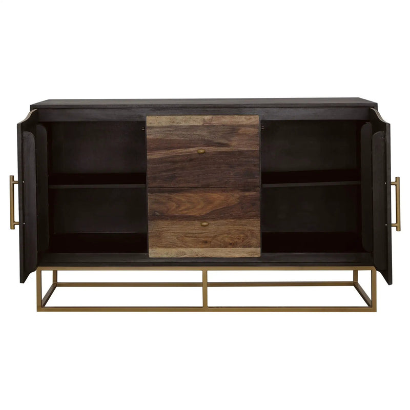 Zara 2-door 57-inch Wood Accent Storage Cabinet Black Walnut by Unique Piece Furniture