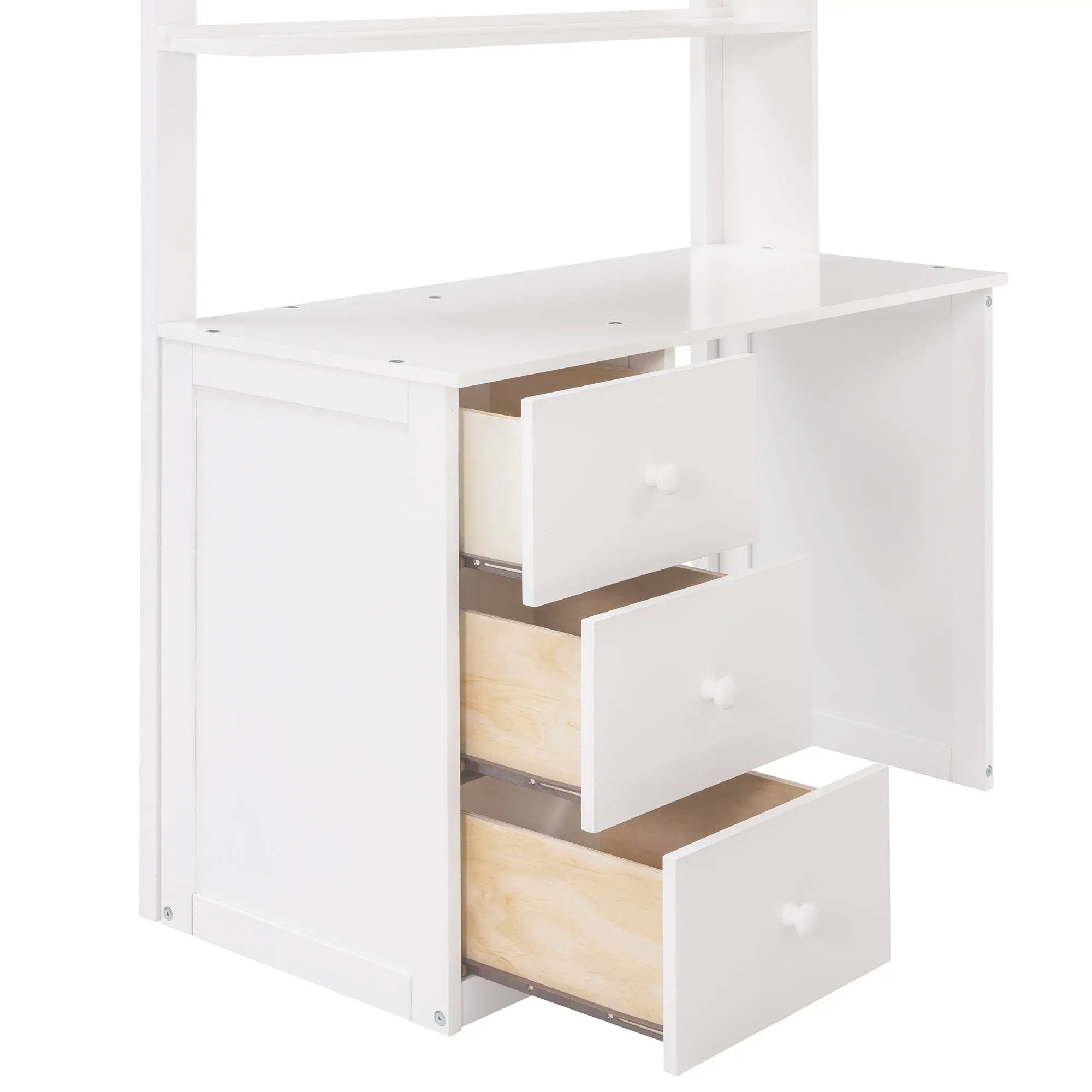 Loft Bed With Drawers, Desk, And Wardrobe