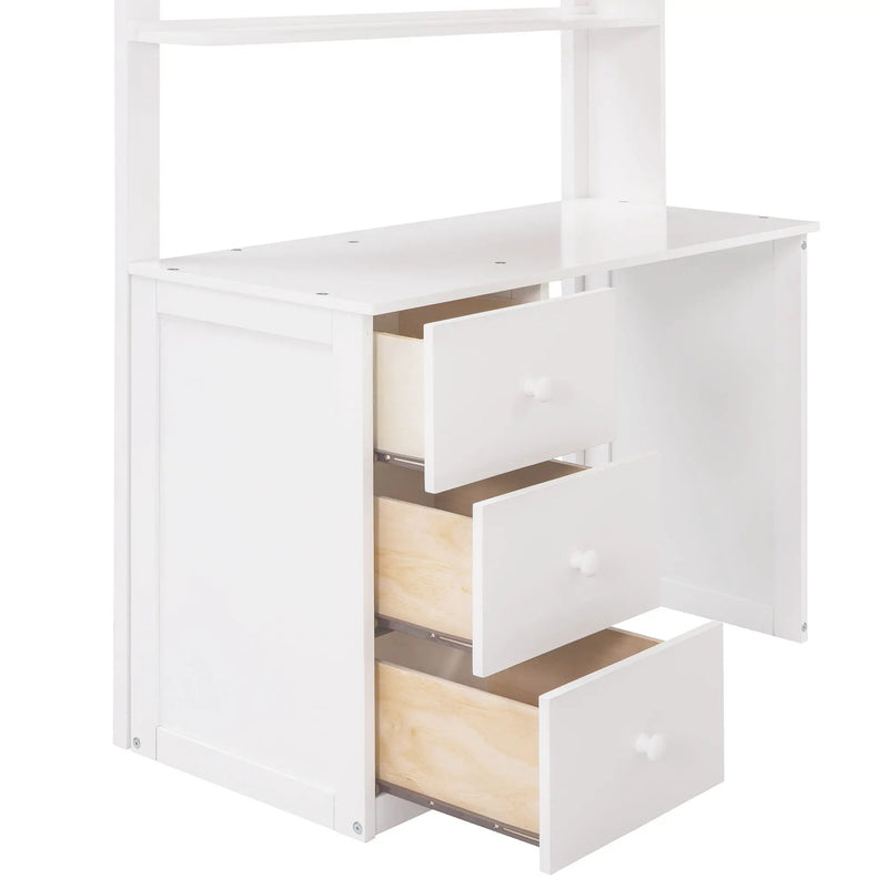 Loft Bed With Drawers, Desk, And Wardrobe