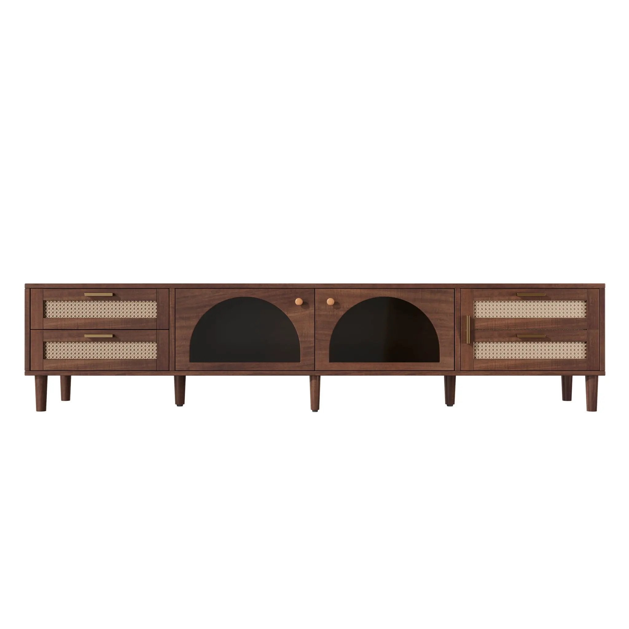 TV Stand With App-Controlled LED Lights, 2 Drawers & Door Storage