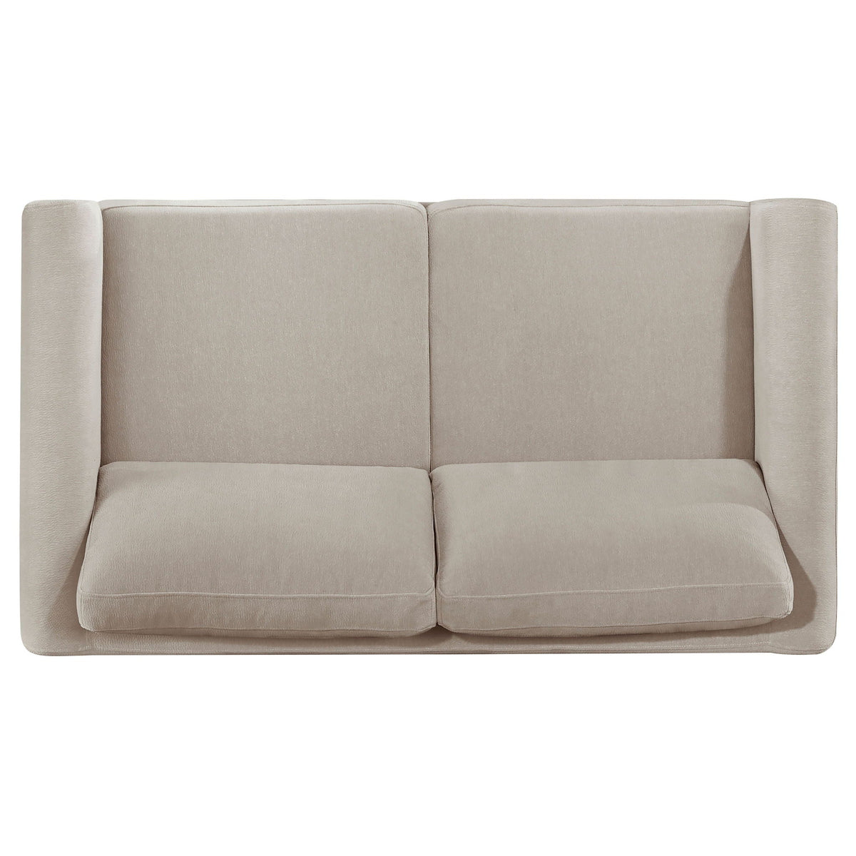 Islington Fabric Upholstered Panel Arm Loveseat Taupe, photo 2 of 7