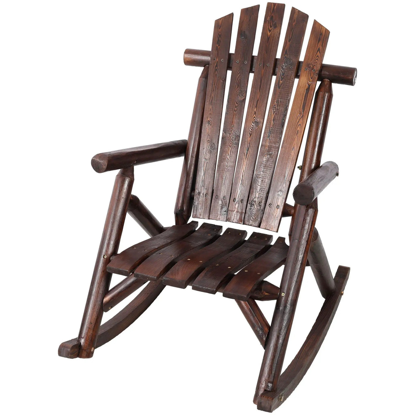 Durable Wooden Porch Rocker, Fir Log Rocking Chair by HouseOfZazla