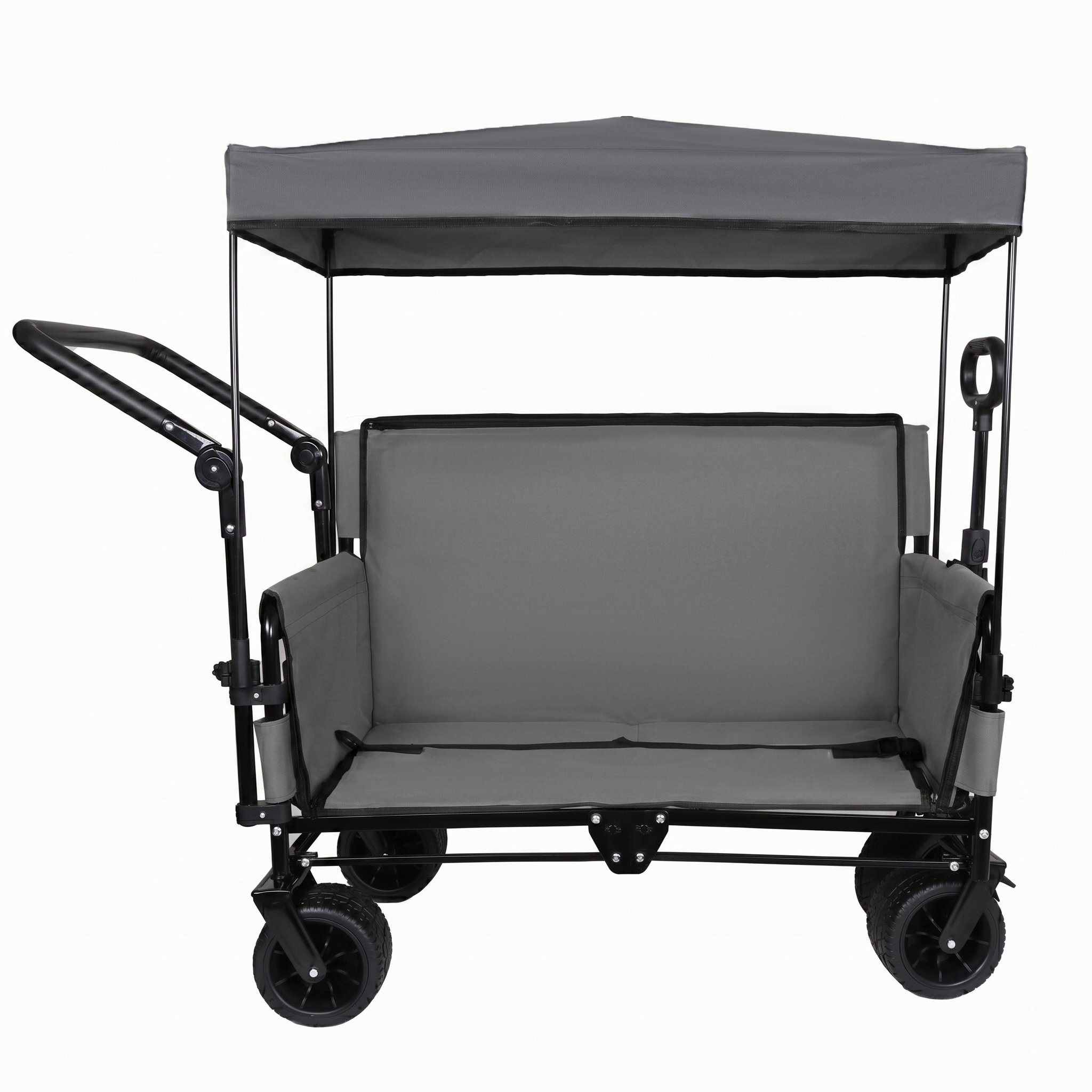 3-in-1 Folding Wagon Cart with Bench Seat, Canopy & Storage by HouseOfZazla