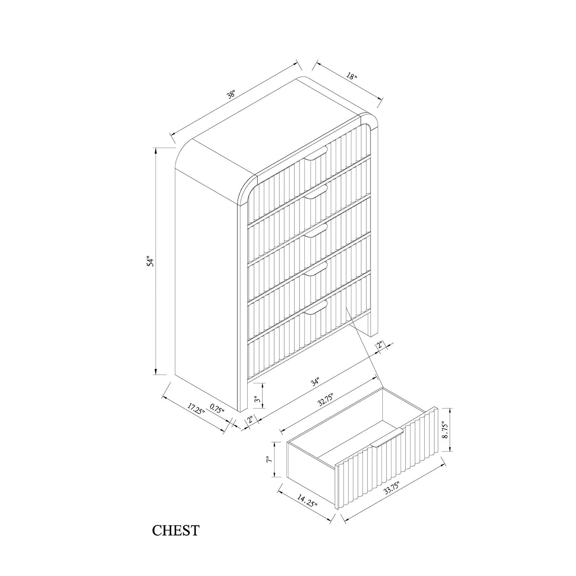 Beverly - Chest, LED Lighting - White / Black by Unique Piece Furniture