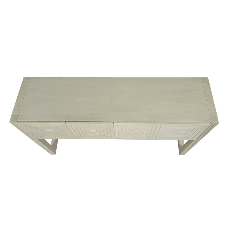 Geometric Carved Console Table With 3 Soft Close Drawers by HouseOfZazla