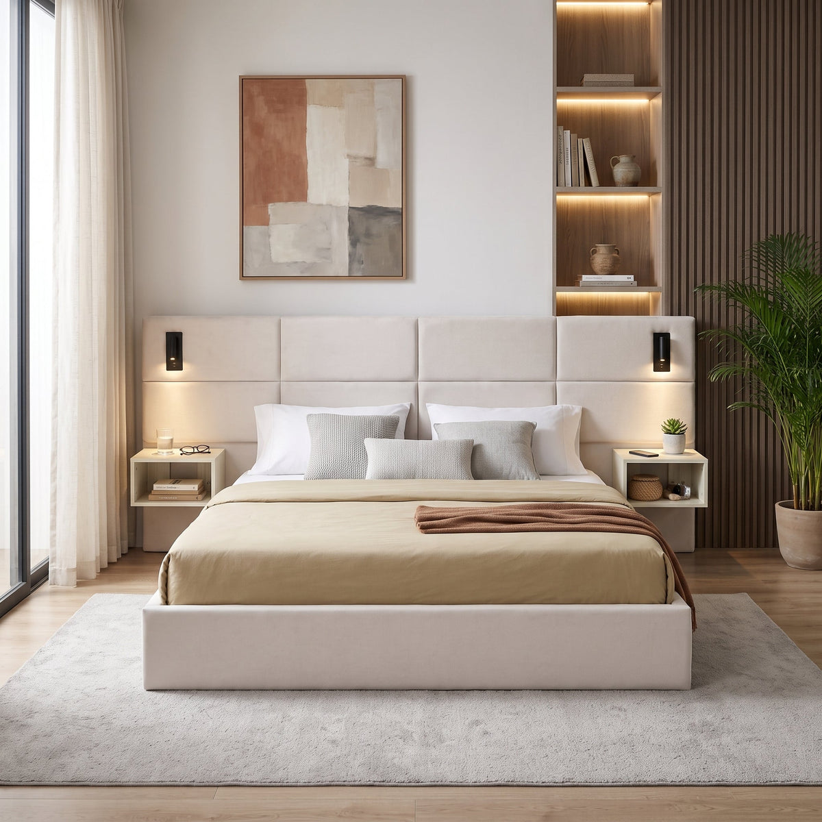 Soft, Comfortable, Luxurious Upholstered Smart Bed with Reading Light - King, photo 5 of 10