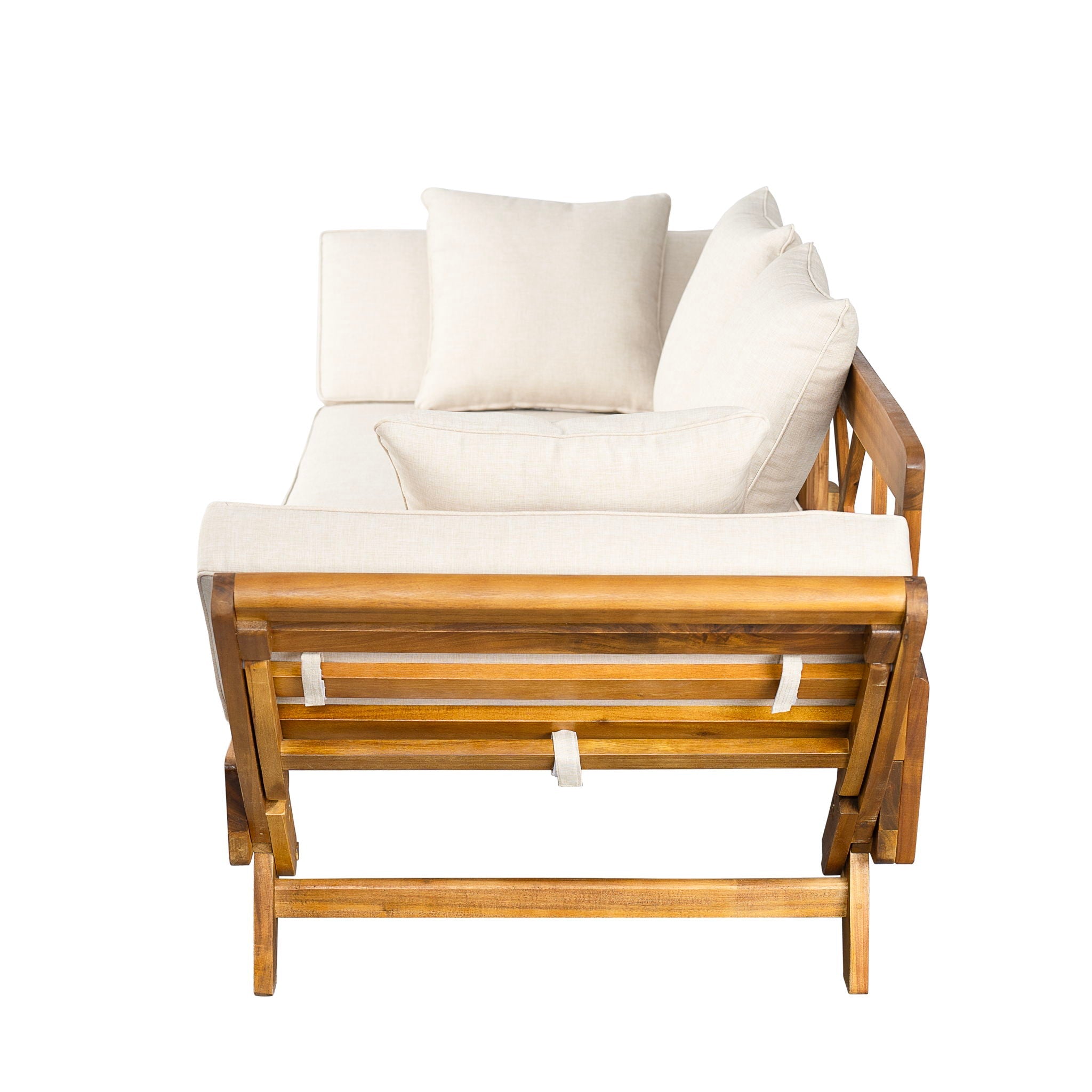 Outdoor Patio Daybed Sofa, 3 Seat Sofa With Foldable Arm 4 Back Pillows by HouseOfZazla