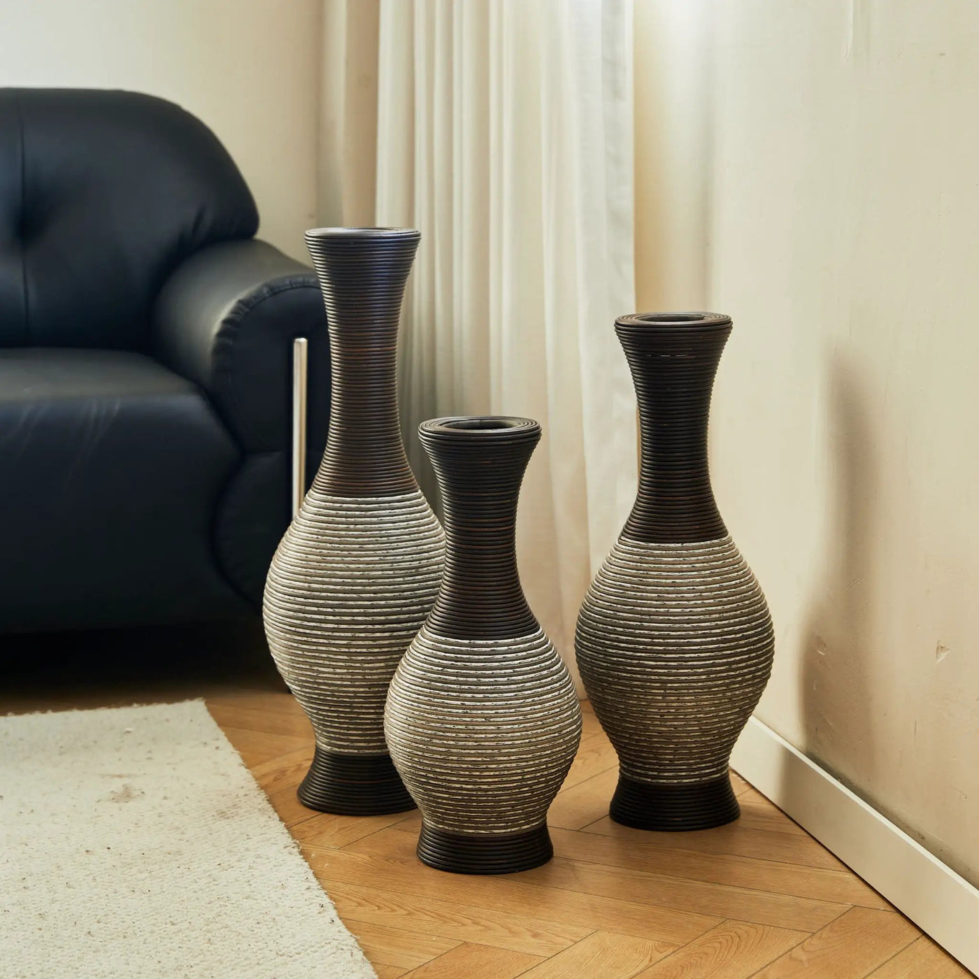 Tall Designer Floor Vase With Elegant 2 Tone by HouseOfZazla