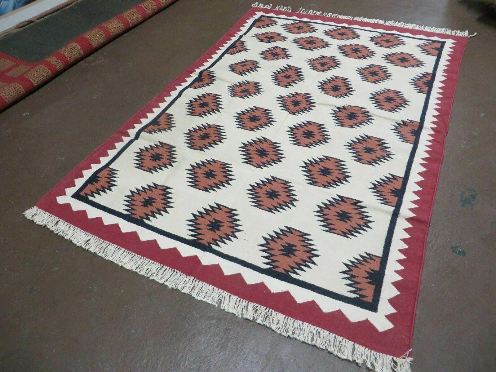 5' X 8' Hand Woven Wool Rug Contemporary Kilim Dhurrie Modern Oriental Area Rug by Jewel Rugs