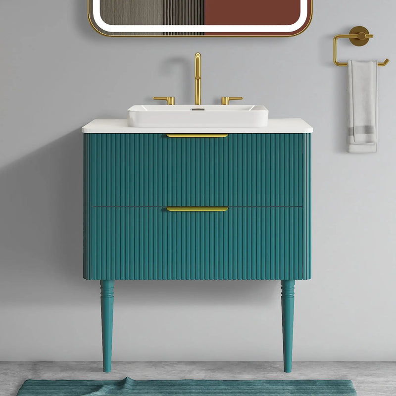 Elena - Modern Bathroom Vanity With Sink With Ample Storage, 2 Soft Close Drawers by HouseOfZazla