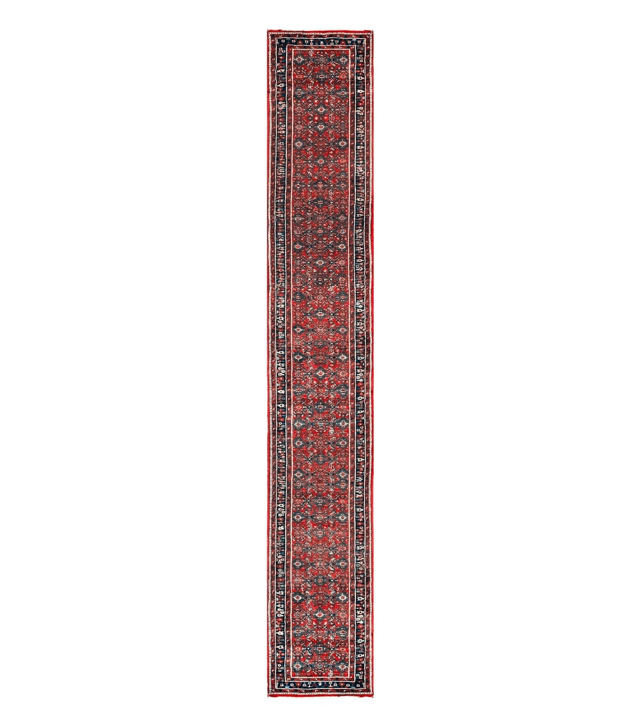 Long Persian Runner Rug 2.9 x 17, Red Handmade Wool Rug for Hallway, Antique Persian Carpet, 17ft Runner, Persian Hamadan Dargazine Rug by Jewel Rugs