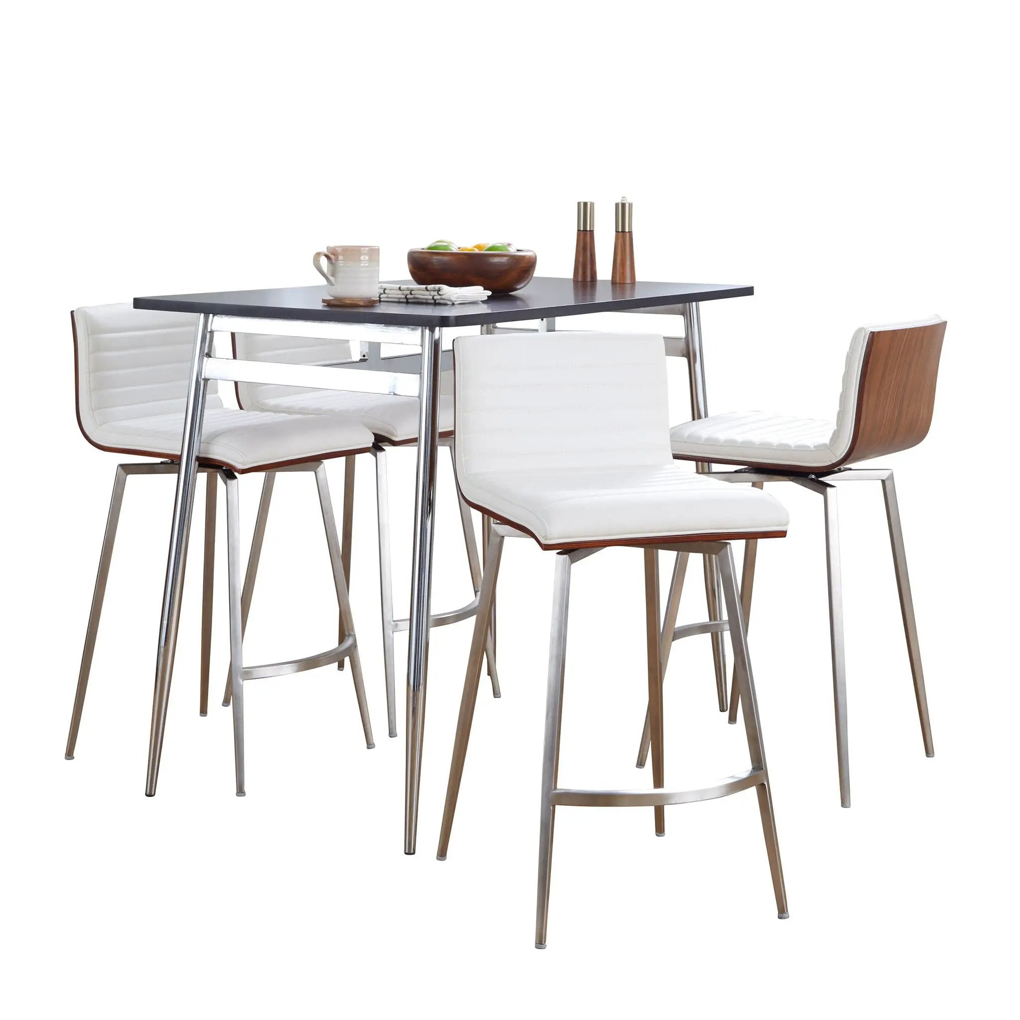 Marcel Mason - 5 Piece Swivel Contemporary Counter Height Dining Set by HouseOfZazla